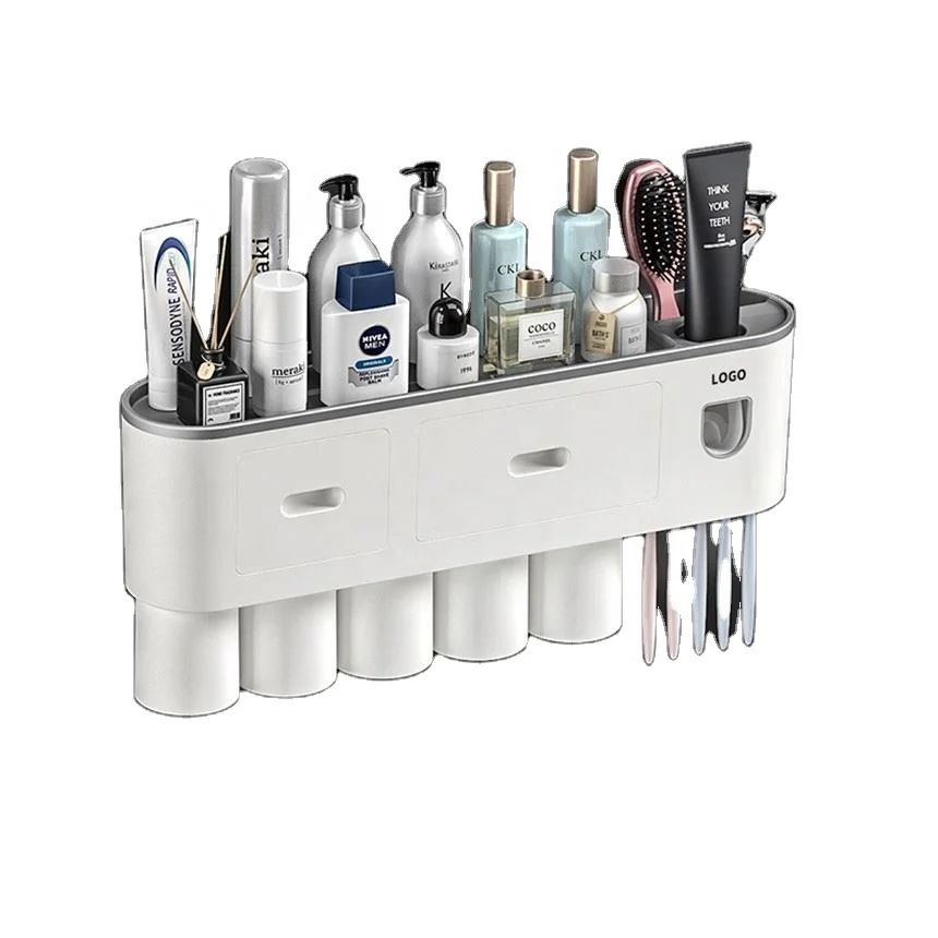 menen bathroom wall mounted waterproof toothbrush holder ceramic bamboo tooth paste dispenser sanitizer tooth brush holder set