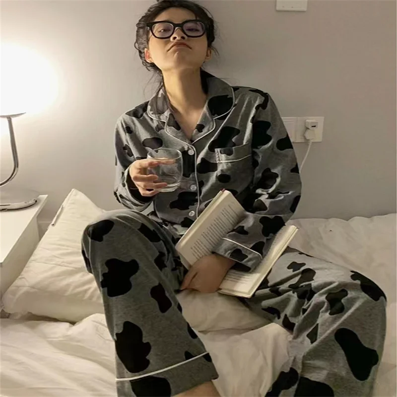Wholesale new style autumn and winter Korean  cotton plus size long-sleeved ladies pajamas and home wear