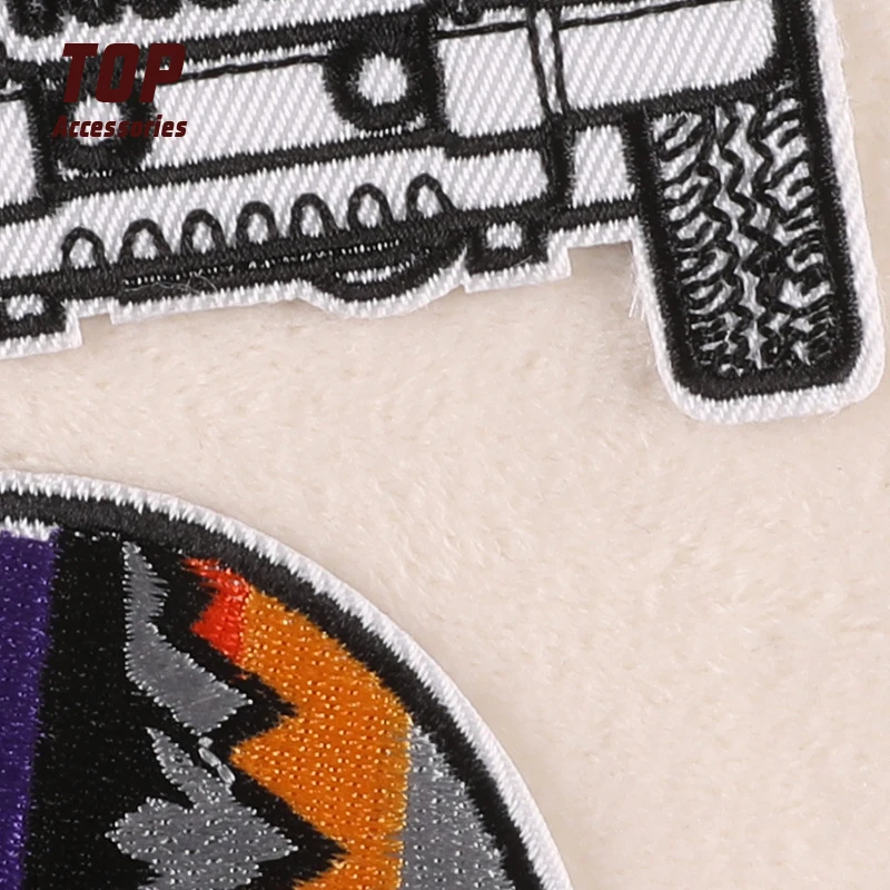 Handmade Outdoor Mountain Campfire Embroidery Label  Beautiful Badge Design Campfire Sticker