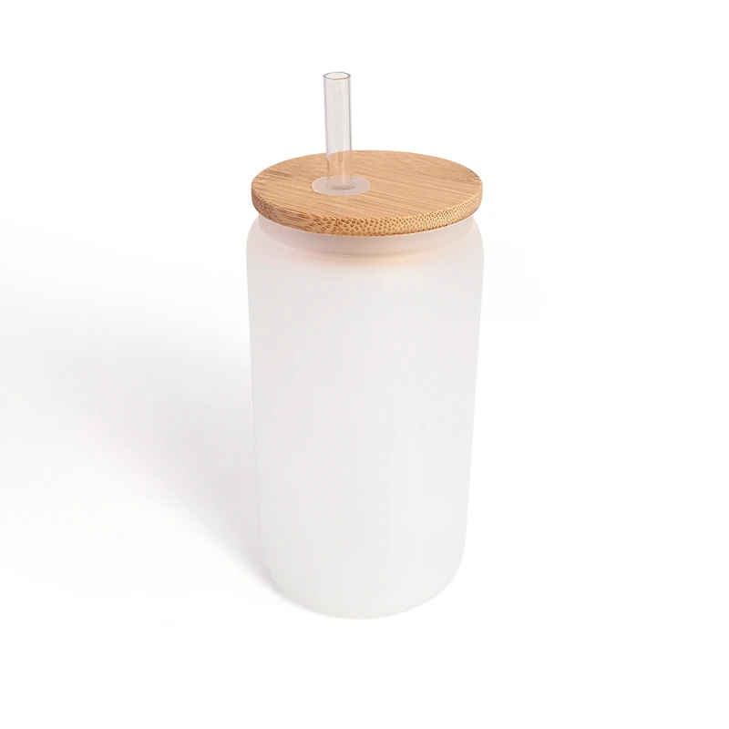 Buy wholesale reusable Cold Drinking Bottle  BPA free 12oz frosted face glass bottle with office