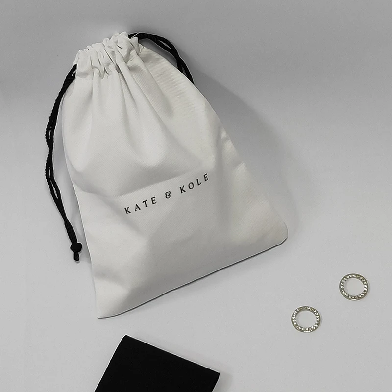 Custom Natural Eco Friendly Jewellery Travel Packaging Personalised Logo Small Fabric Drawstring Bag Linen Jewelry Pouch