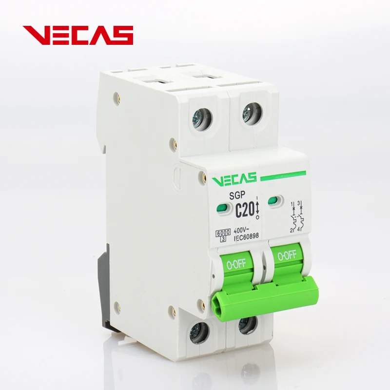  Миниатюрный автоматический выключатель VECAS SGP 2P Series MCB 6 Ампер-63 ампер 1 2 3 4 1P 3P 4P года MINI Mob Breaking High 230/400 В