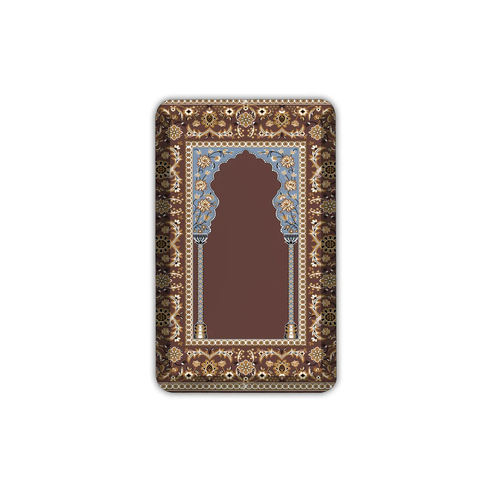 Mosque memory foam embossed Muslim prayer kneel mat rug