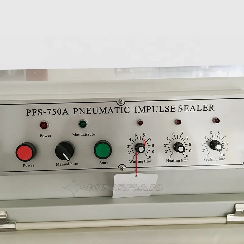 Вертикальная пневматическая герметизирующая машина для полиэтиленовых пакетов PFS750A макс. 750 мм