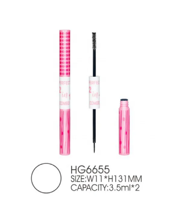 Double end cosmetic packaging slim empty liquid eyeliner tube eyelash mascara bottle