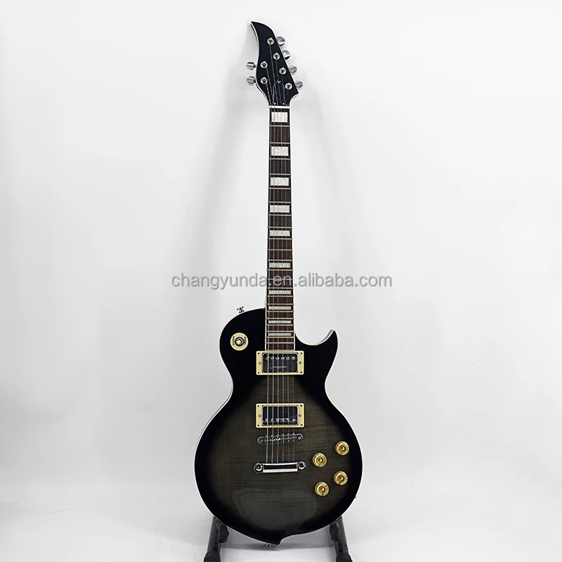 Krait 6 string electric guitar flame maple top black burst mahogany body mahogany neck OEM guitar factory outlet
