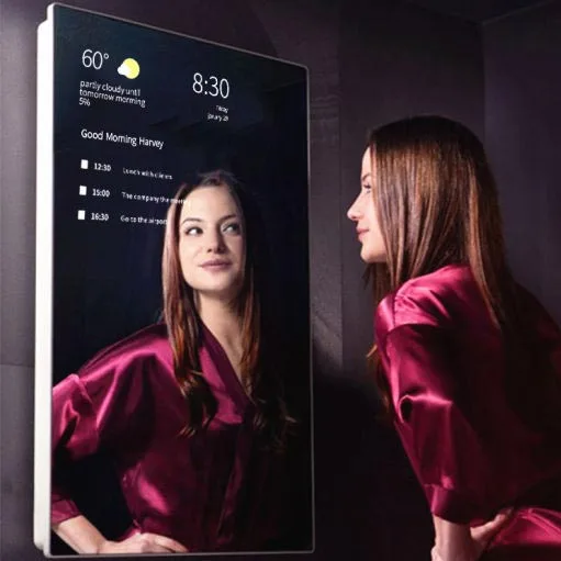  2020 Современный стиль ванная комната tv Индивидуальный Светодиодный дефоггер Android Smart Magic Mirror