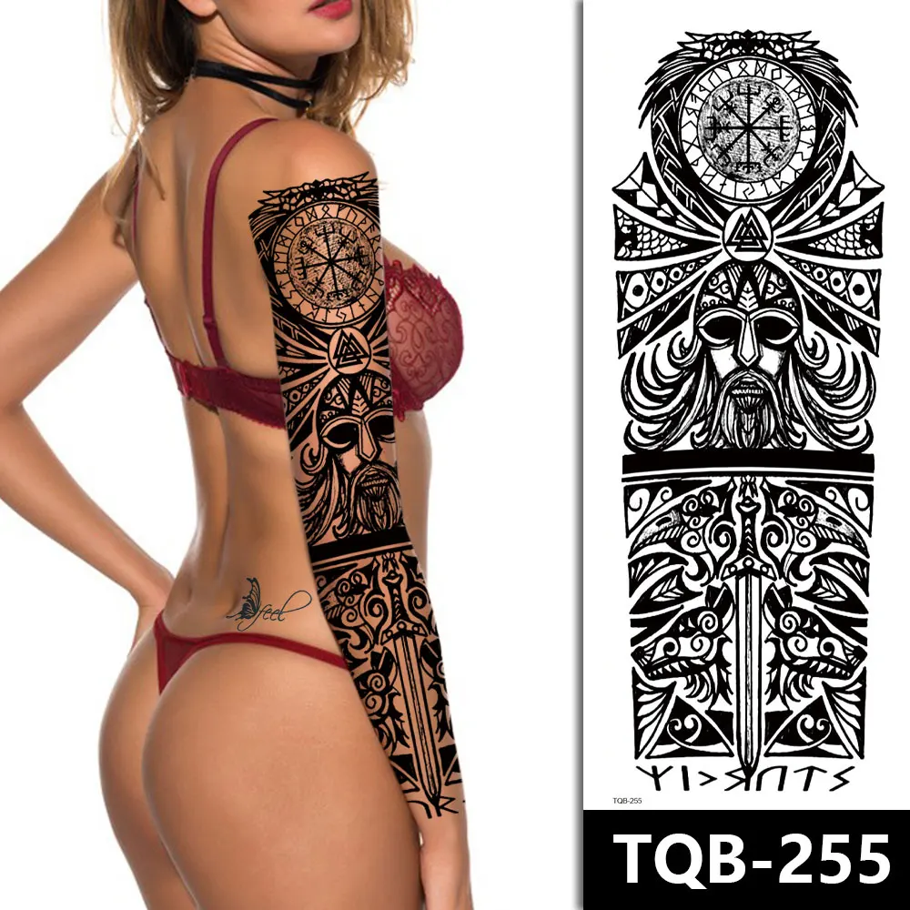New Design Large Size Full Arm Temporary Permanent Tattoo Sticker for Man Sleeve Tattoos