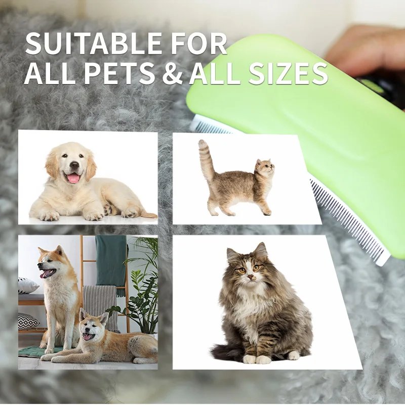 New Animals Accessories Pet Deshedding Dematting Brush Tool and Pet Detachable Dog Grooming Brush