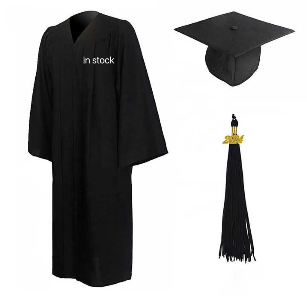 in stock cap dress black gown school uniform robe hats for school uniform graduation products master cap