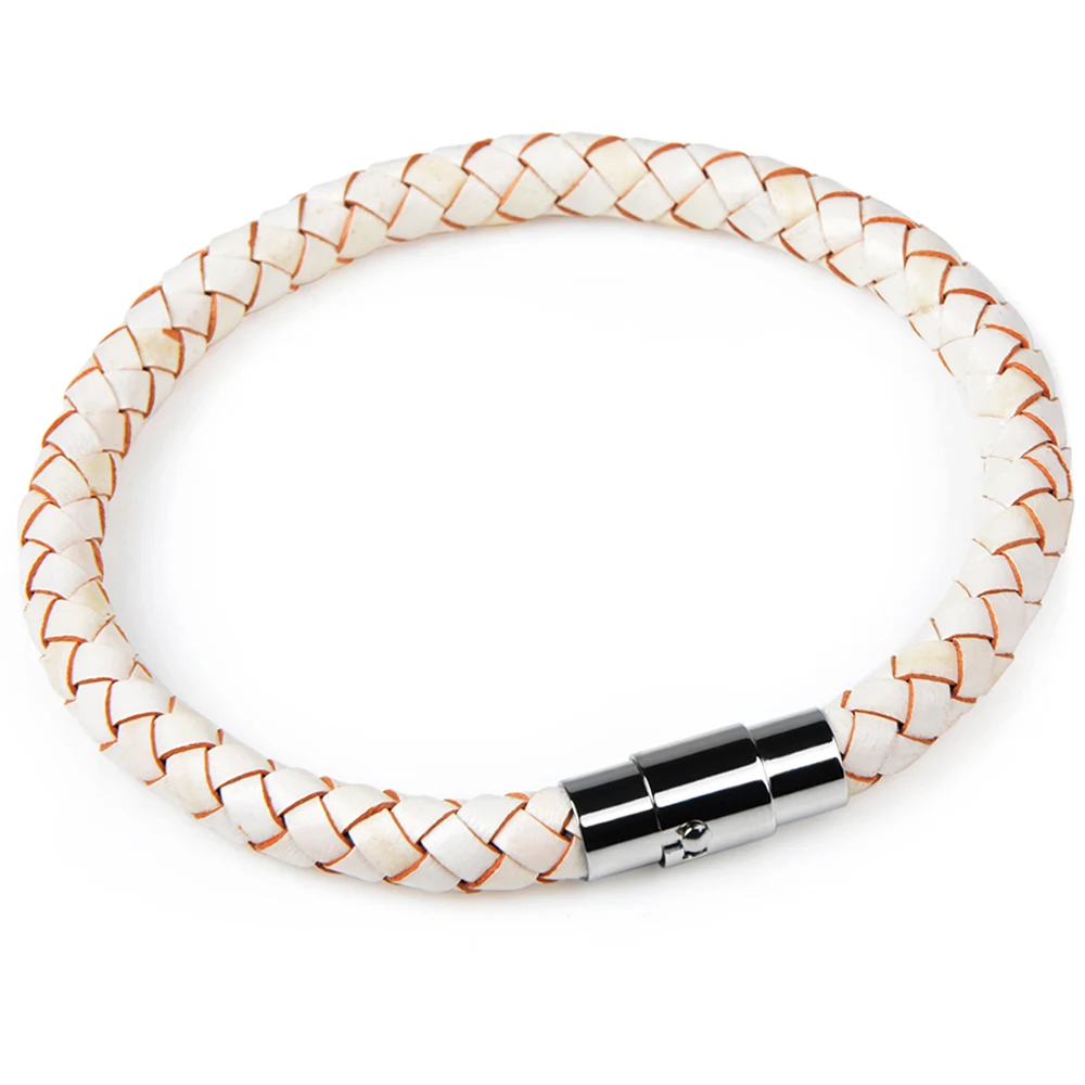 Braided Simple Single Leather Wrap Bracelet for Minimalist