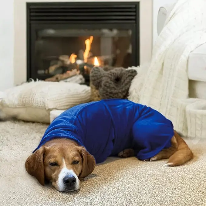 Pet Absorbent Quick Drying Hooded Bathrobe High Quality Super Fiber Thickened Bath Towel for Cats and Dogs