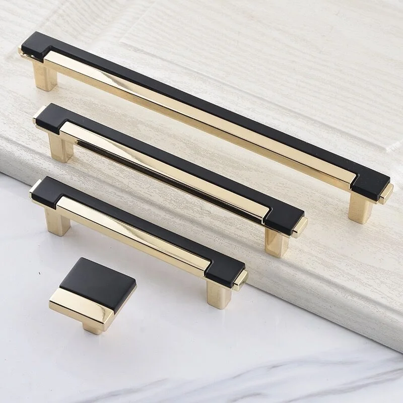 Furniture Hardware Bathroom Chrome Black Gold Zinc Modern Door Drawer Handle