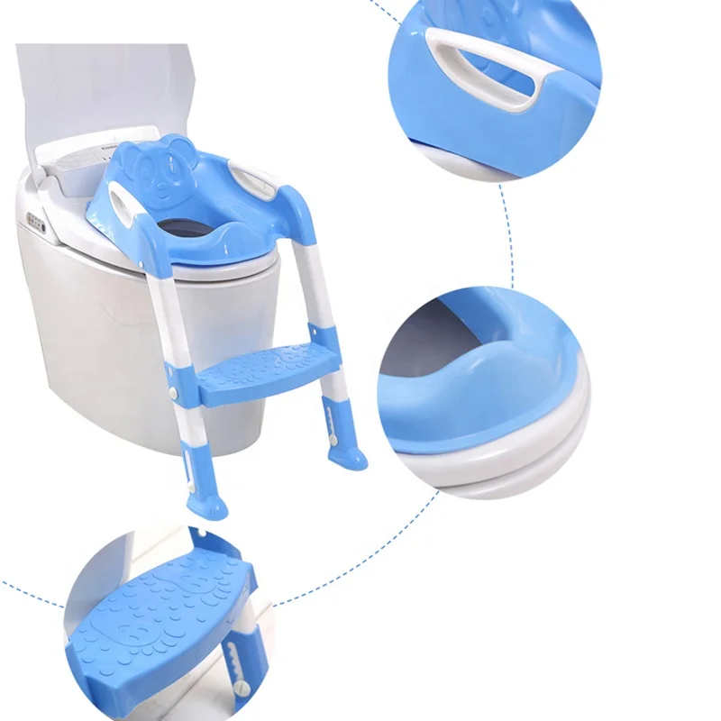 Factory sale kids toilet chair with ladder folding baby potty with step