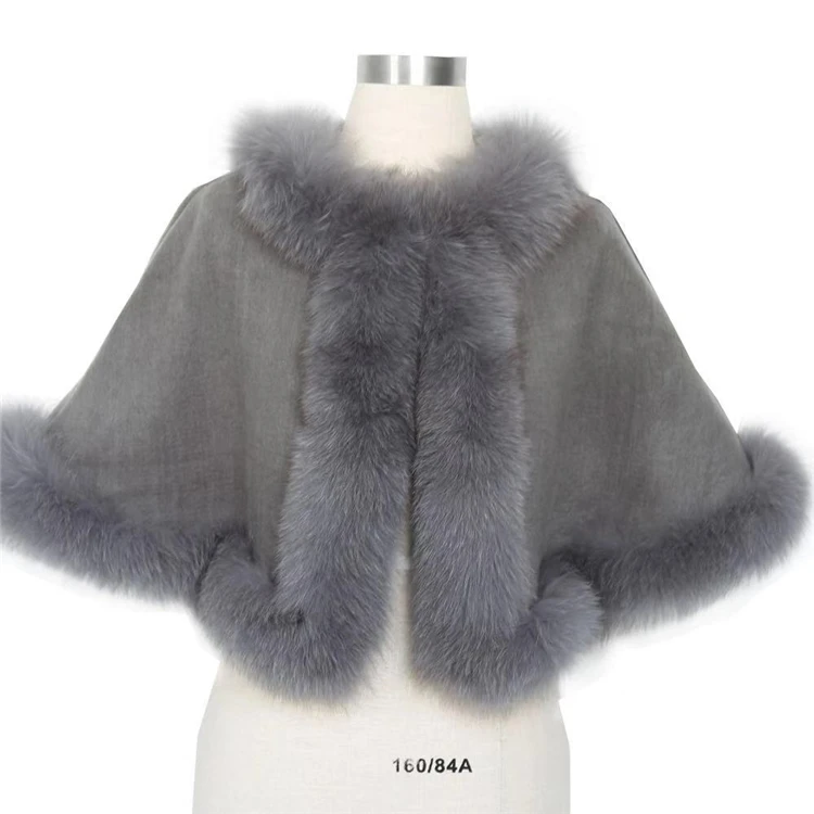 Мягкая Высококачественная Женская модная накидка, меховое пальто, акриловое Вязаное пончо из лисьего меха для женщин, накидка