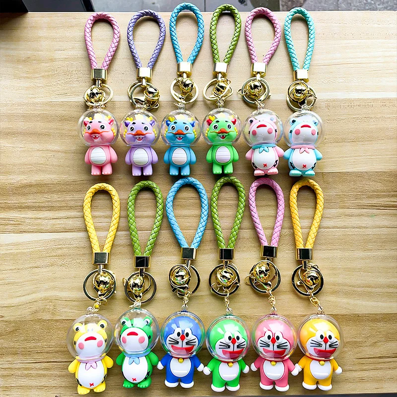 Creative Animal Astronaut Spaceman Keychain Cute UFO Frog Dinosaur Pendant Key Chains Bag Pendant Key Chains