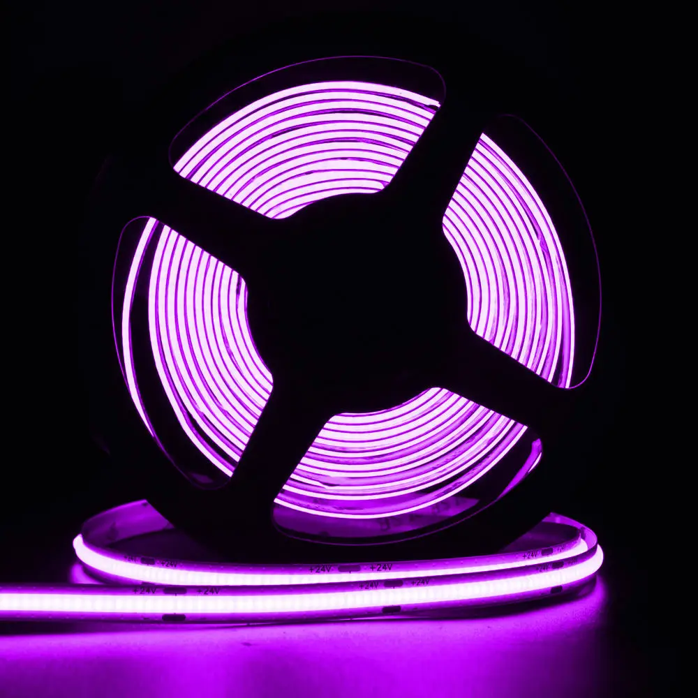 12v  24V  Flexible Red  Pink  Green  Blue Yellow Orange Ice Blue Seven Colours COB LED Light Strip