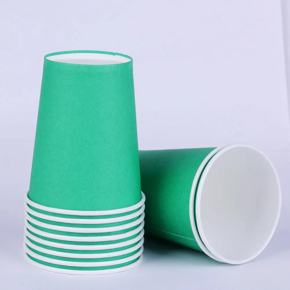 Disposable Paper Juice Cup DIY Decoration Baby Shower Kids Birthday Wedding Picnic Pure Colour Paper Cup