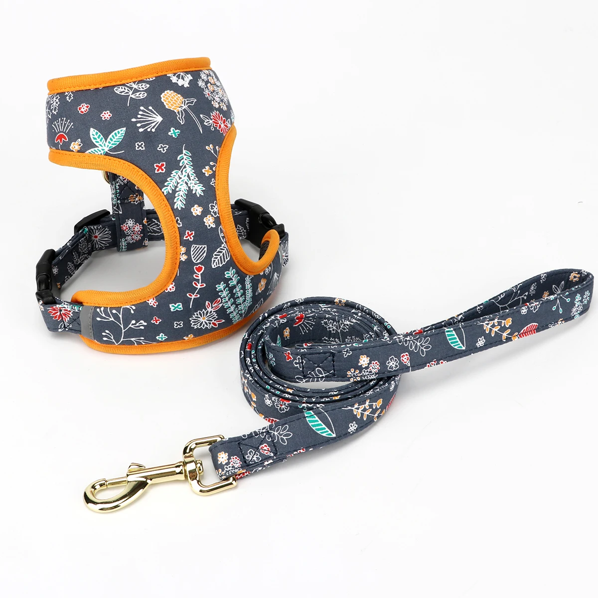 DFY High Quality Custom Lead Collar O Ring Cowboy Chest Breathable Vest Dog Harness Personalized RIBBONS Print Nylon Leash 30pcs