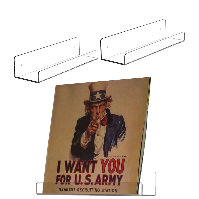 Factory Customized LP Vinyl Acrylic Album Record Display Shelf Holder Wall Mount