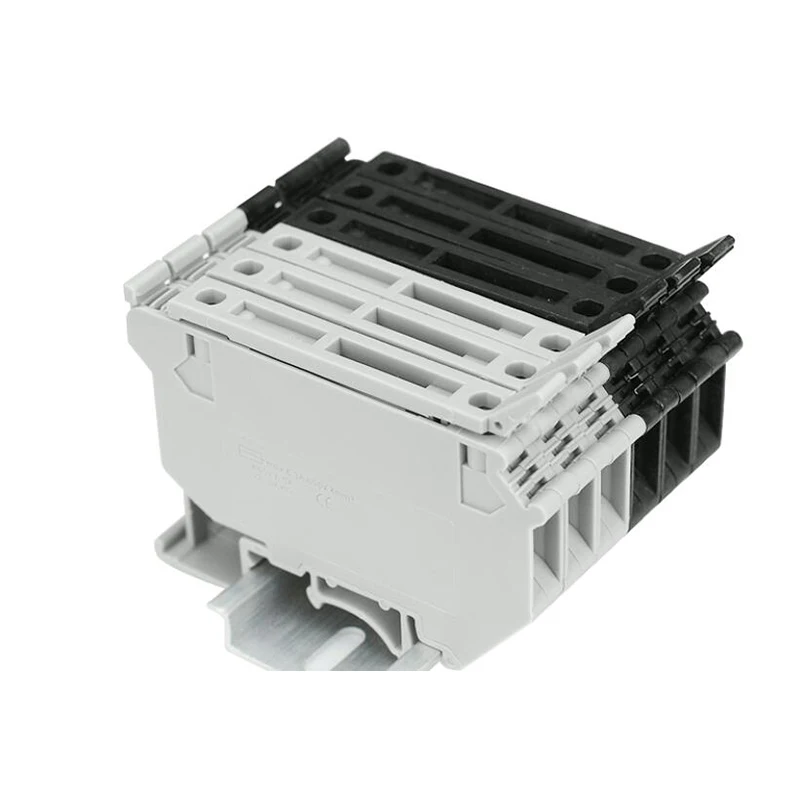 Din Rail Terminal Blocks UK-5-HESI Black Connector Screw Fuse Terminal Block Connector Screw Fuse Holder Conductor