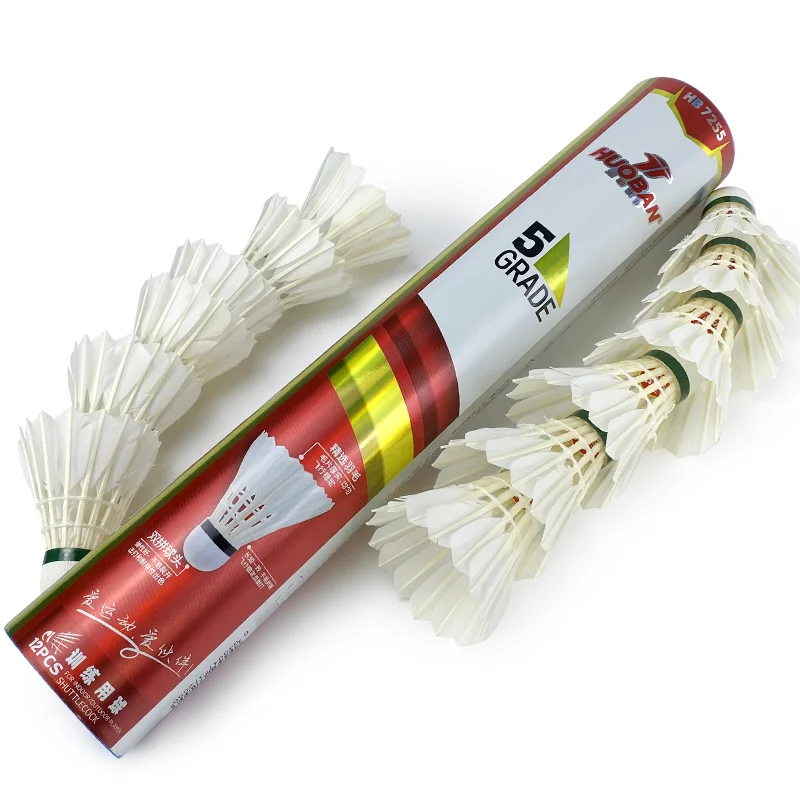 Wholesale badminton ball one dozen best quality shuttlecock goose feather for sport