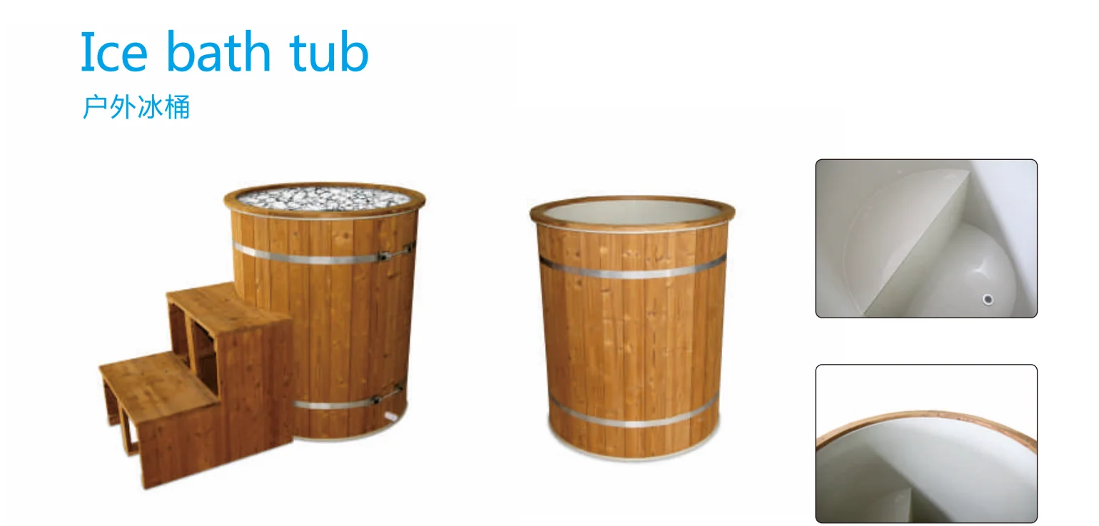 Hot selling Cedar cool tub cold machine Icebath cool plunge for spa shower