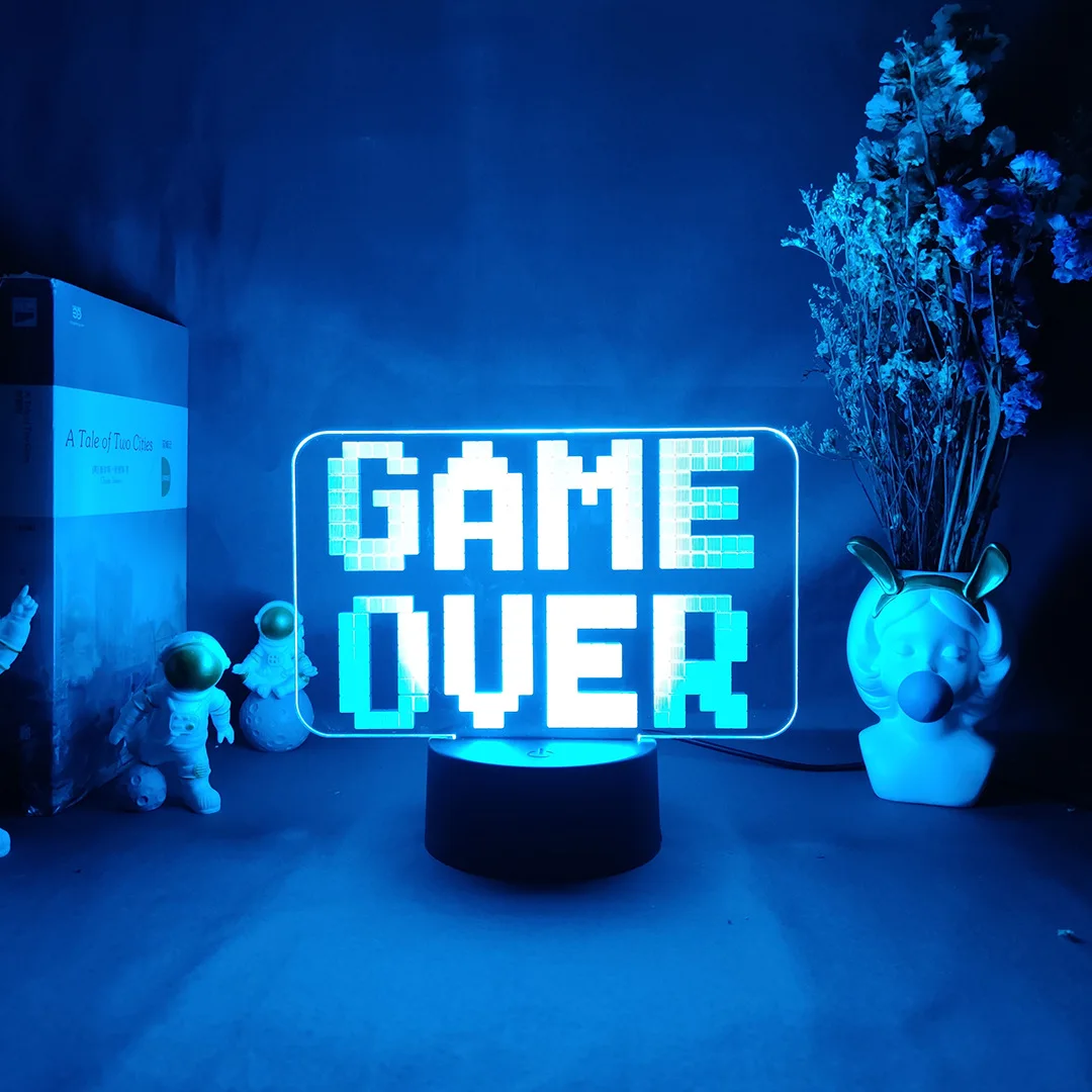 Светодиодный ночник с 3D эффектом, 7-битная лампа, ночник, иллюзионная лампа с 3D эффектом, освещение для игр