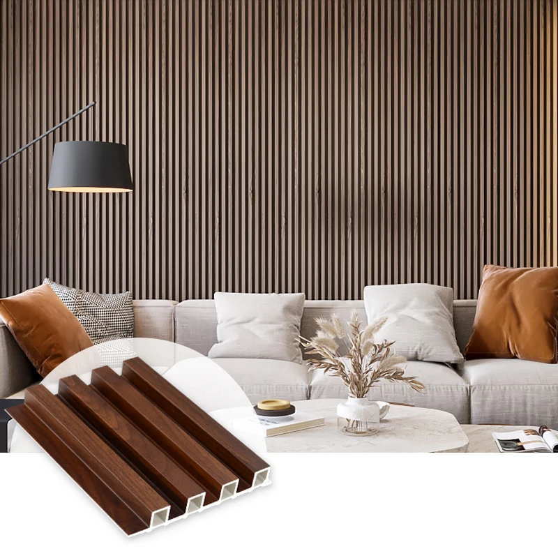 Cheap Interior decoration fluted wall panels decorative wood alternative Laminate wpc wall panel