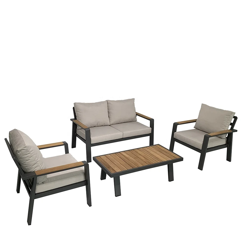 Outdoor Garden Teakwood Sofa 4 PCS Set Furniture Patio Sofa Furniture