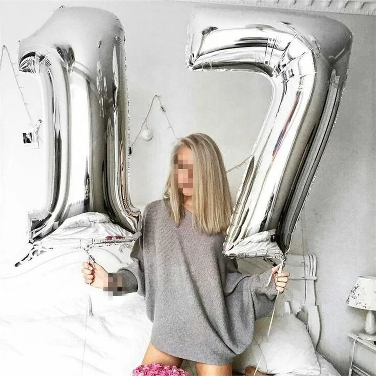 
10PCS/SET Gold Sliver Rose Gold Number Balloon Birthday Wedding Party Decorations Foil Balloons Kid Boy toy 