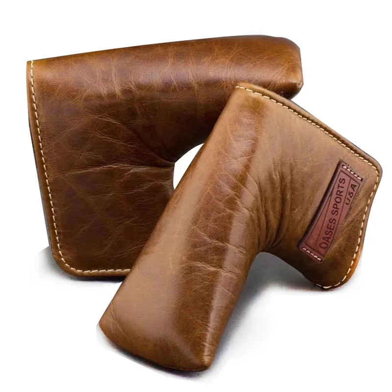 High Quality Custom Real Genuine Leather Putter Golf Head Cover