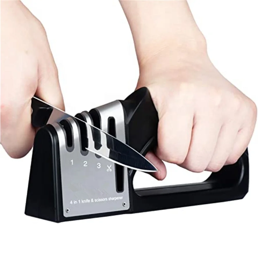 Multi functional four-in-one knife sharpener