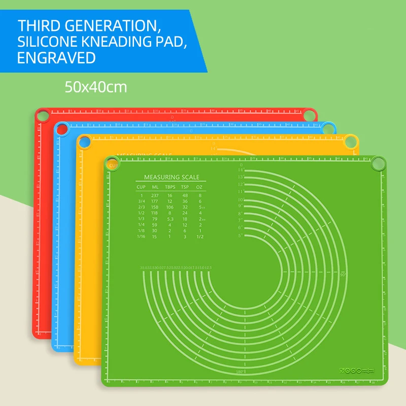 Wholesale Dough Mat Silicone Material Colorful Kitchen Pastry Mat for Baking