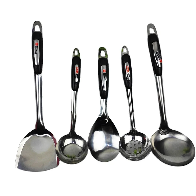 Popular OEM Hot Sale 5PCS Heat Resistant Flexible Eco-friendly Reusable Kitchen Cooking Ware Set Plastic Cooking Utensil Sets