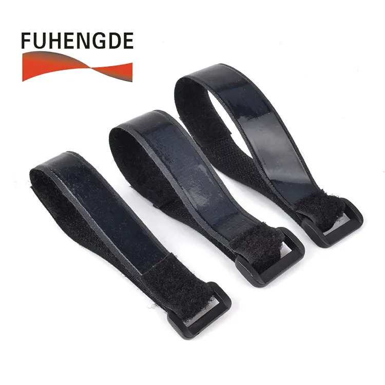 High Quality Battery Strap With Silicone Glue Hook And Loop Anti Slip Buckle Strap With Custom Logo Printed