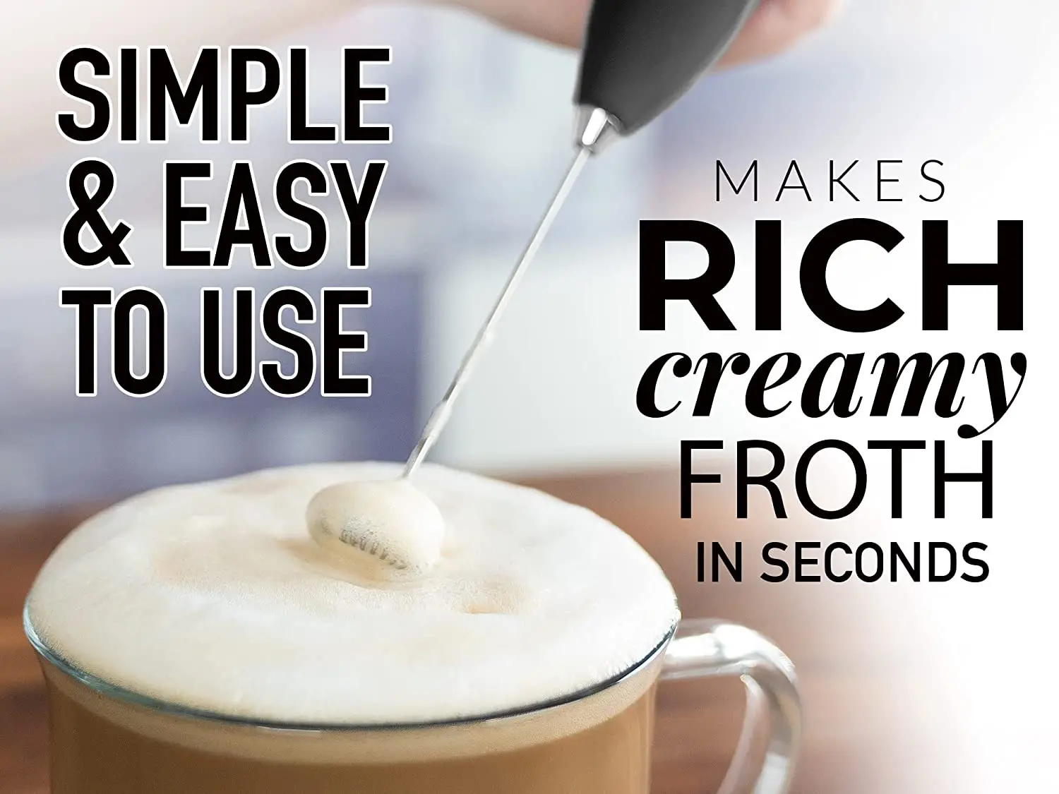 Original Milk Frother Handheld Foam Maker for Lattes Coffee Whisk Drink Mixer Mini Foamer for Cappuccino Frappe Matcha Hot Choco