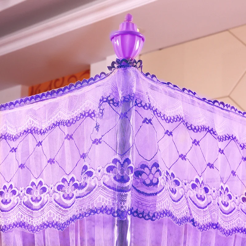 Three open door square top princess palace style mosquito net thickened stainless steel bracket dense mosquito net wholesale