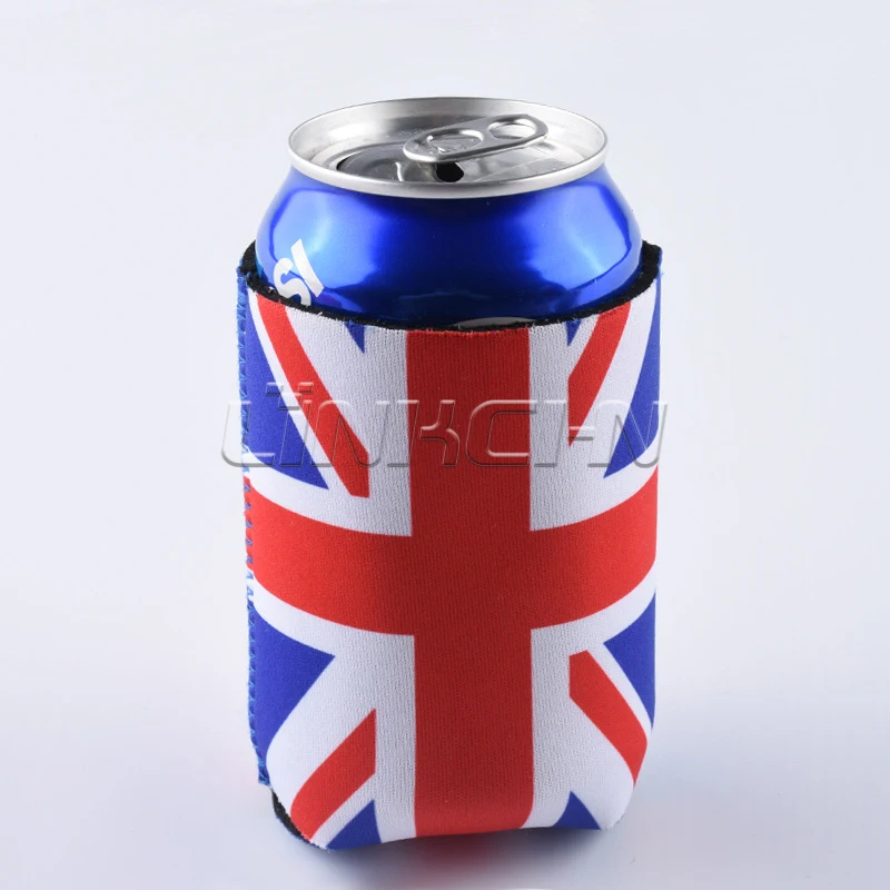 Customized Sublimation Printing Logo Neoprene 330ml Portable Beer Ice Can Cooler