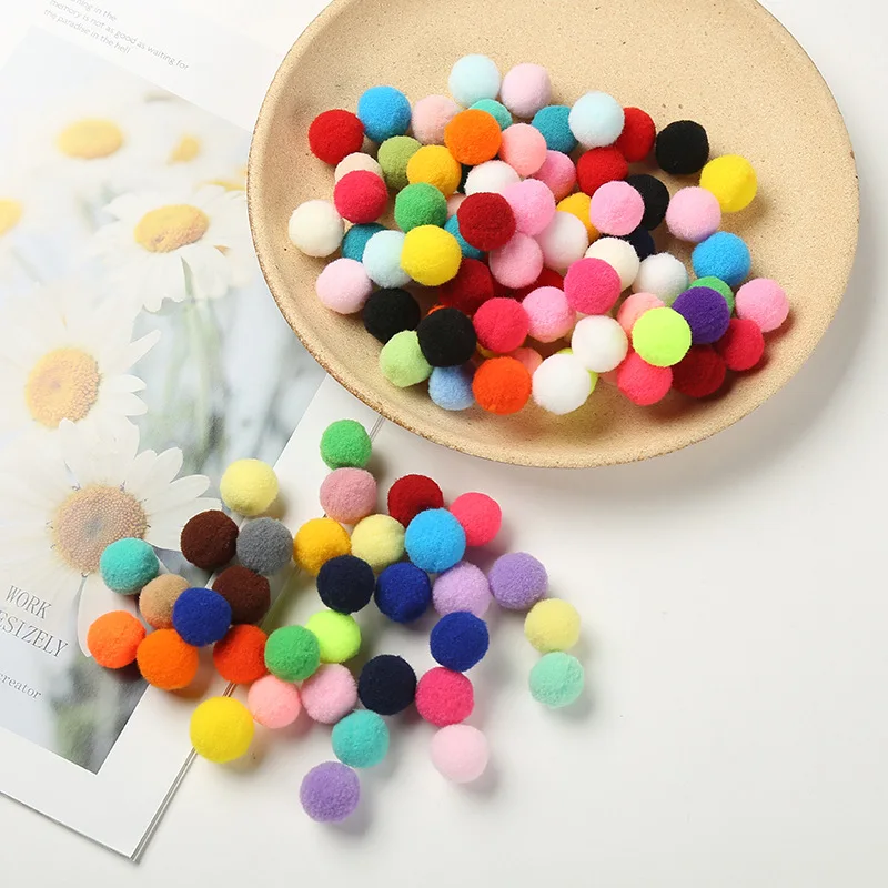 Assorted Pompom  10mm 15mm Fluffy Soft Pom Poms Balls Mixed Pompoms for DIY Crafts Wedding Decor Kid Toy Sewing Supplies