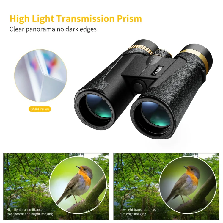 K&F Concept 12x42 high powerful digital hunting binoculars bak4 night vision goggles binoculars for adults