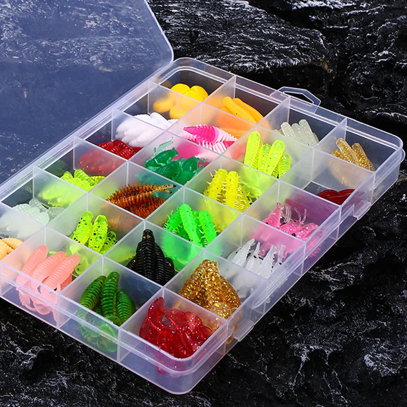 WEIHE 191pcs Soft Lure Kit soft fishing lure combo multi style pvs baits tackle box fishing combo
