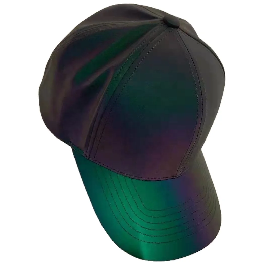 Customized new high-profile fashion hip-hop elements rainbow reflective sun hat outdoor reflective fisherman hat
