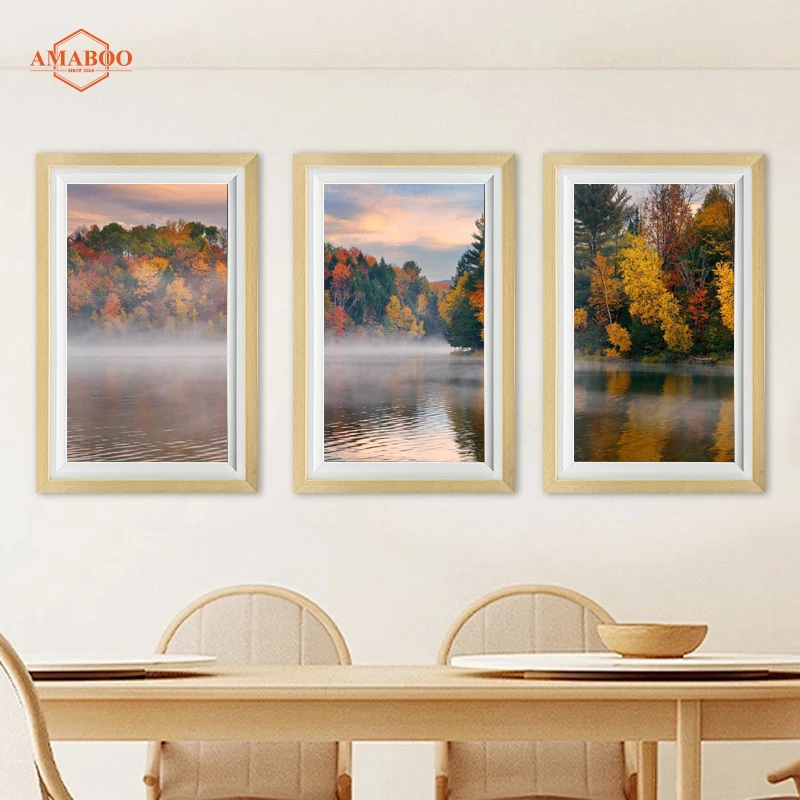 Wifi Digital Wood Frames Thin Wall Mount Display Kiosk Digital Art Frame 21.5 Inch Digital Signage Advertising Equipment