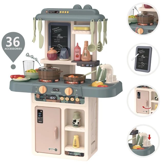 2024 63CM fashion simulation boys kitchen table play set for kids toddlers cooking pretend game toy