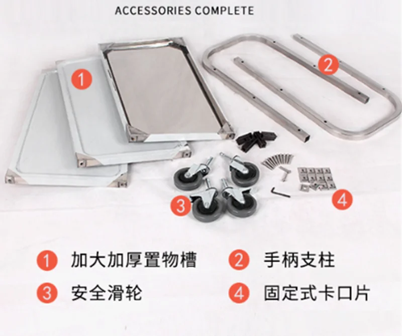 Easy Assemble 3 Tier Restaurant Service Stainless Steel Trolley Cart Food