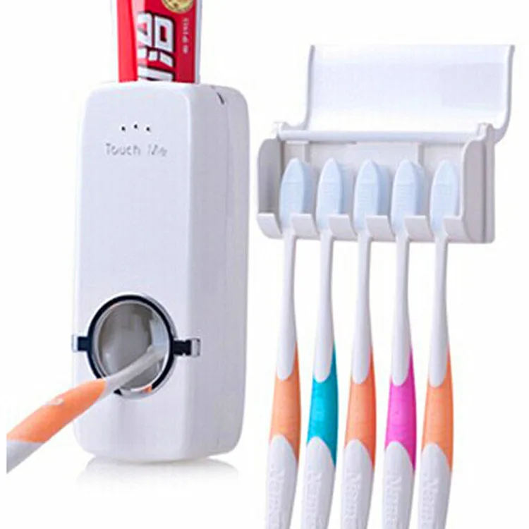 Factory Wholesale Toothbrush Holder and Toothpaste Dispenser Automatic Bathroom Toothpaste Squeezer Dispenser