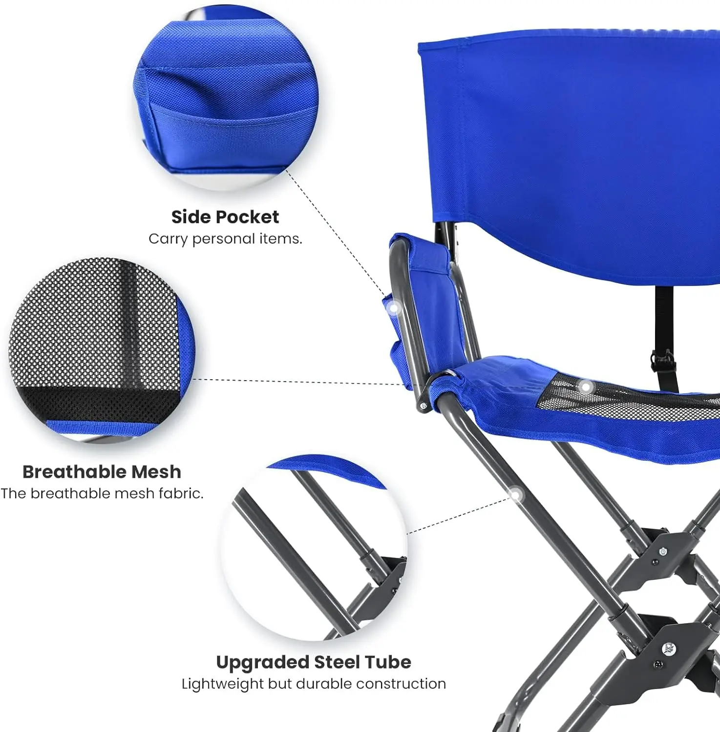 Wholesale portable oversized aluminum folding camping lightweight black metal outdoor director chairs