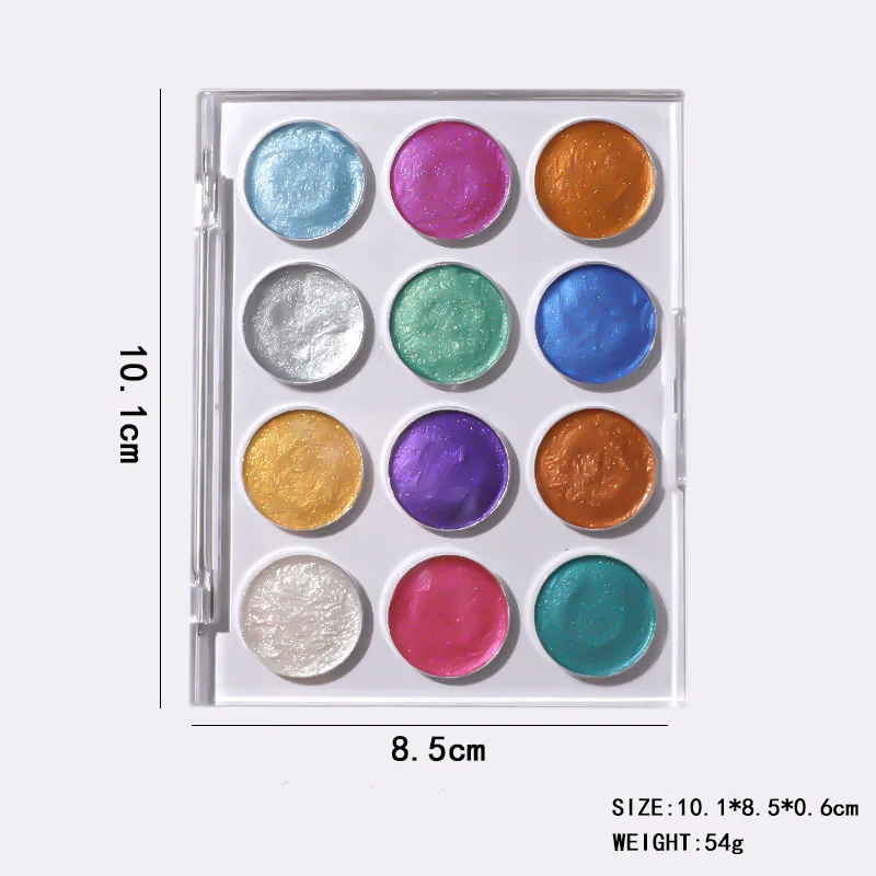 Wholesale 12 color Nail Solid Pearlescent Watercolor Pigment Starlight Gemstone Color Painting Glitter Nail Pigment for Nail Art