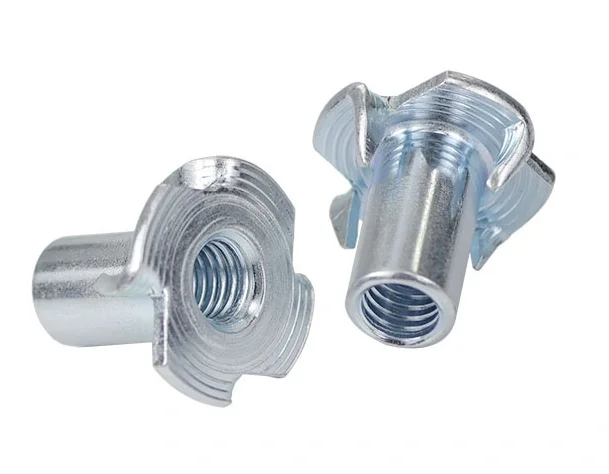 Cold Forged Self-Retaining 4 Prong T-Nut Furniture T Nuts